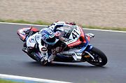 Philipp Steinmayr v plné jízdě třídy Superbike.