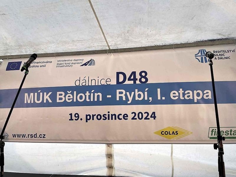 Zprovoznění nového úseku D48 u Nového Jičína, 19. 12. 2024.