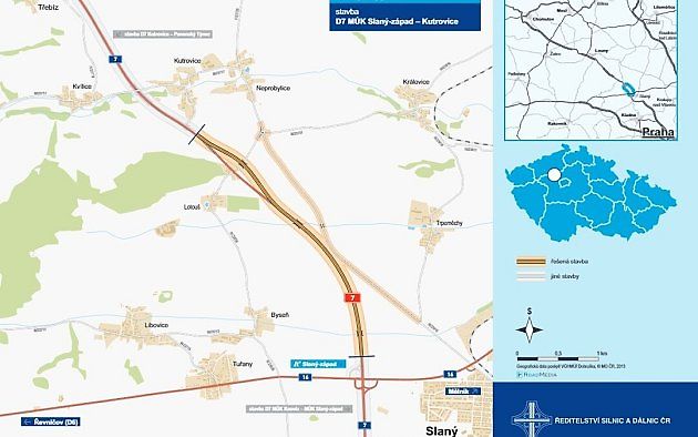Nový úsek dálnice D7 bude měřit 3,4 kilometru., zdroj: ŘSD