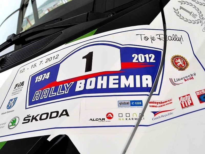 Posádka Semerád / Ceplecha na trati shakedownu Rally Bohemia 2012