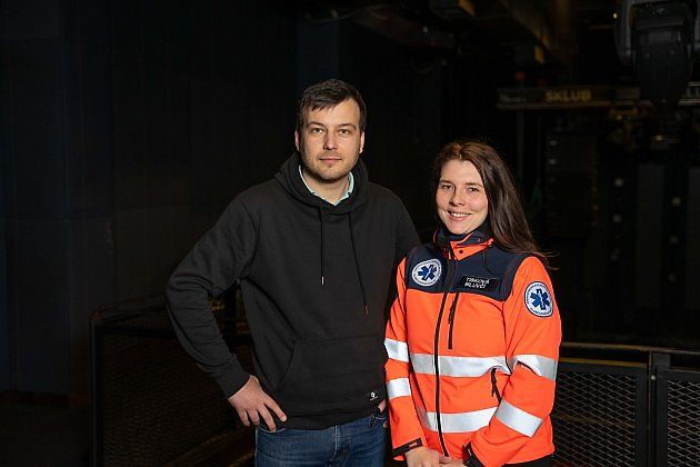 Lucie Mikisková s olomoucké záchranky s moderátorem Romanem Štěpánkem., zdroj: Deník/David Karola