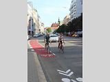Cyklopruh v brněnské Lidické ulici přechází v cyklokoridor