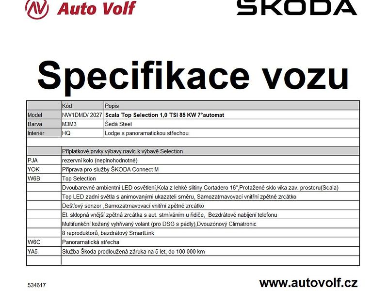 Škoda Scala Top Selection 1,0TSI 85kW - fotka 2 z 12