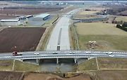 Stavba D1 Říkovice-Přerov, únor 2024. Pohled z výšky.