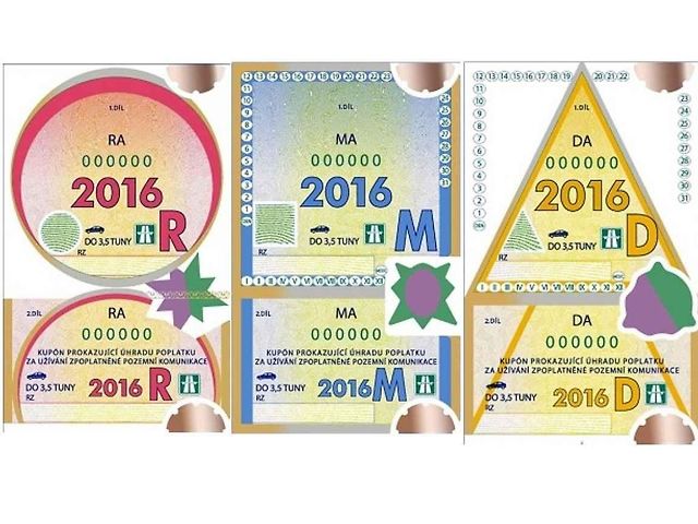 Dálniční kupóny pro rok 2016