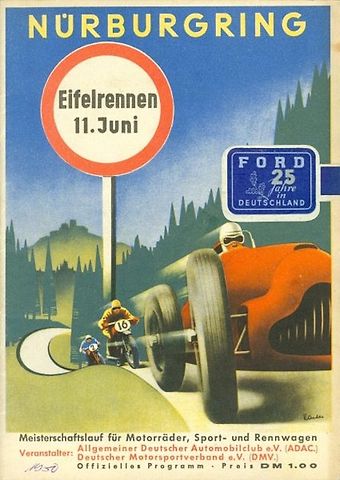 Program závodu Eifelrennen 11. června 1950 na Nürburgringu., zdroj: Racing Sports Cars
