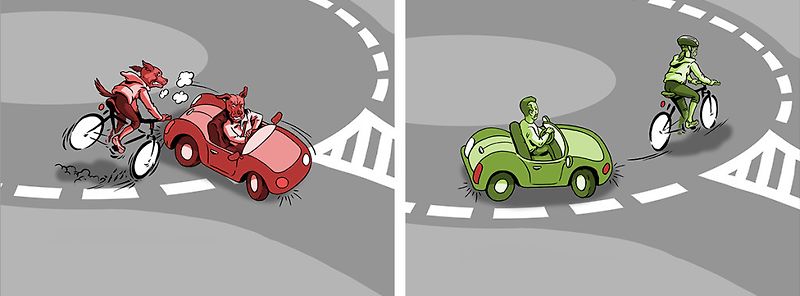Cyklista versus motorista