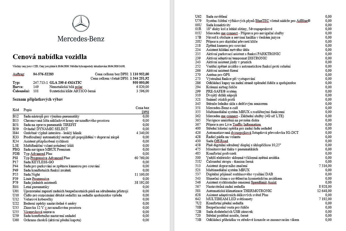 Mercedes-Benz GLA 200d 4M, 1.majitel