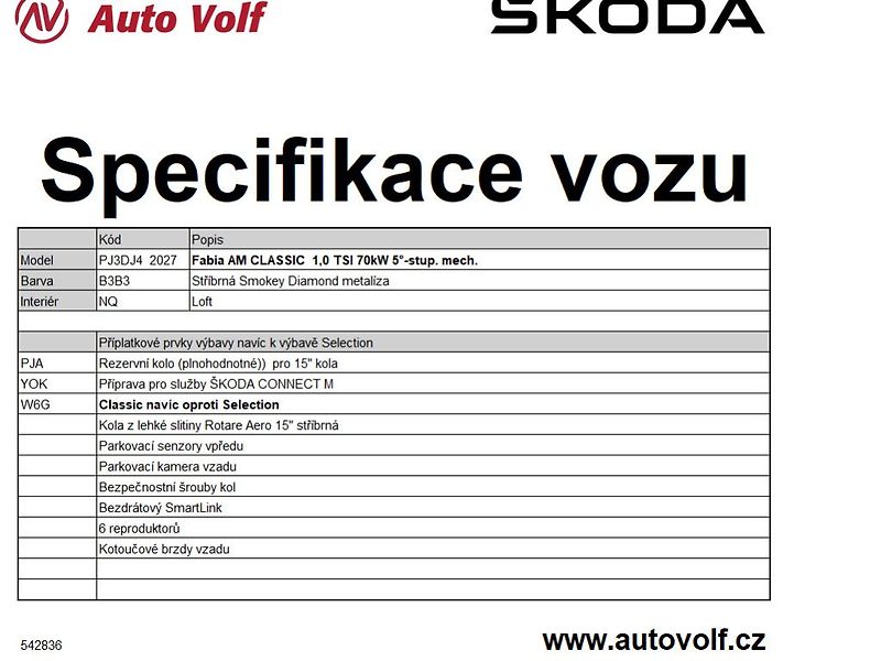 Škoda Fabia Classic 1,0TSI 70kW - fotka 2 z 14