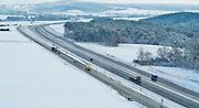 Místo napojení dvou úseků dálnice D6 mezi Krupou a Hořesedly.