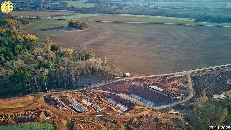 Staveniště dálnice D6 úseku Petrohrad - Lubenec. Foto: Jan Banán Svoboda
