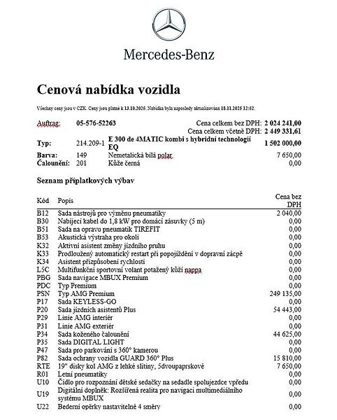 Mercedes-Benz Třídy E (2025) E 300 de 4MATIC kombi - fotka 24 z 26