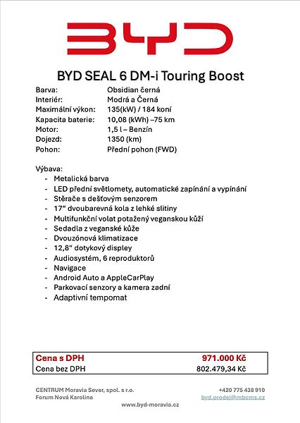 BYD Seal 6 (2025) DM-i Touring Boost SuperHybrid - fotka 9 z 9