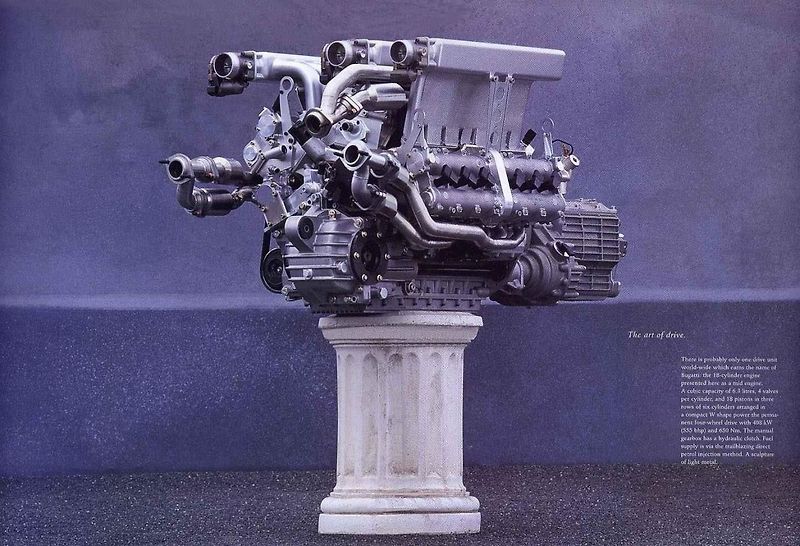 Motor Bugatti W18.