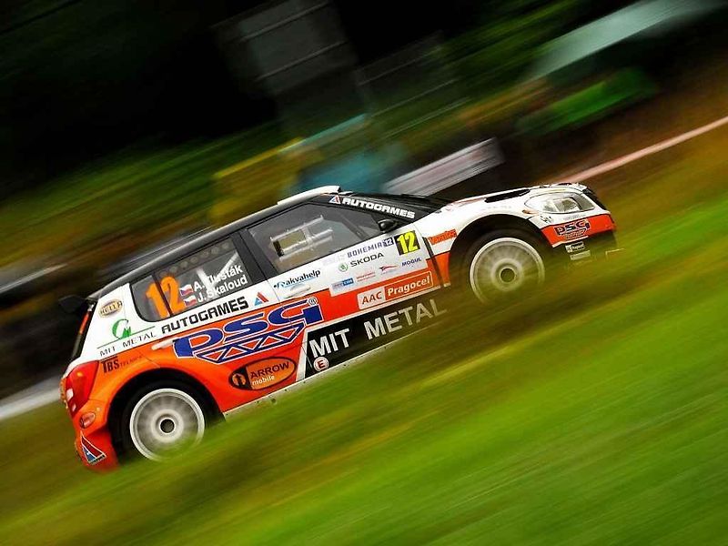 Posádka Semerád / Ceplecha na trati shakedownu Rally Bohemia 2012