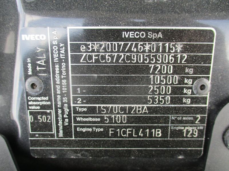 Iveco Daily 72C18, HC, 15 palet - fotka 24 z 33