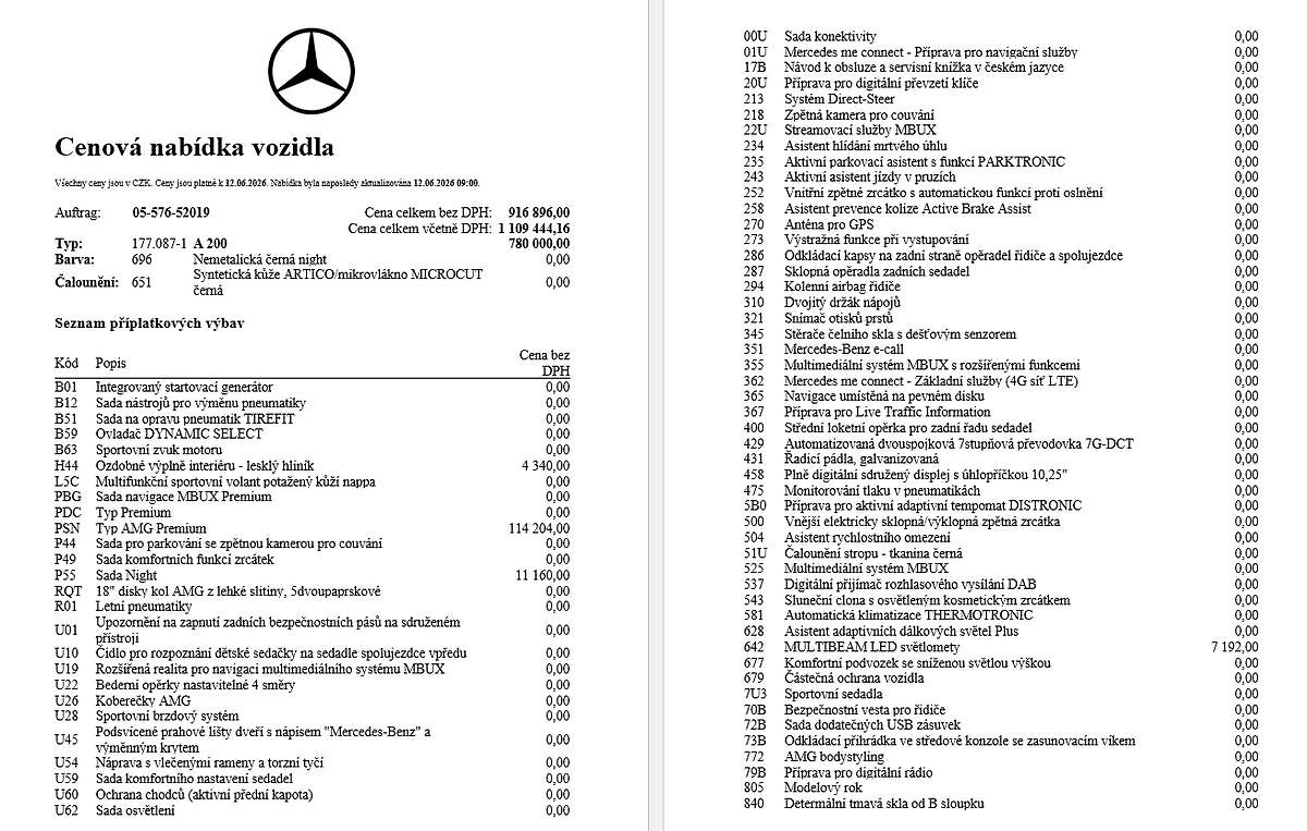 Mercedes-Benz Třídy A A 200, 1. majitel, CZ
