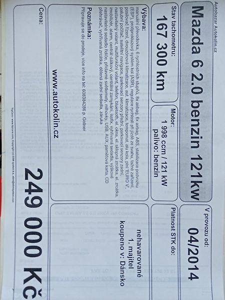 Mazda 6 2.0 benzin Rezervace - fotka 28 z 28