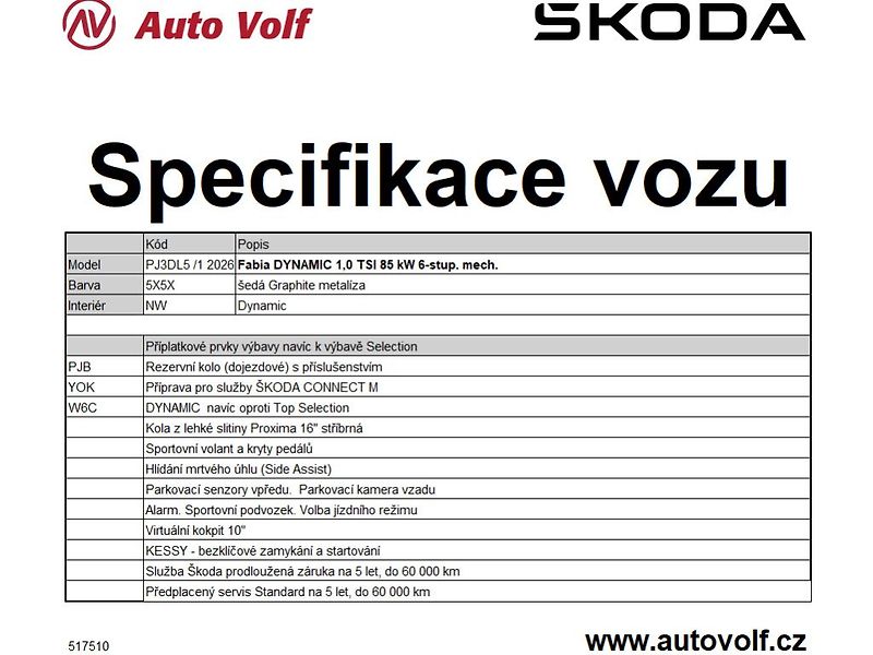 Škoda Fabia Dynamic 1,0TSI 85kW - fotka 2 z 30