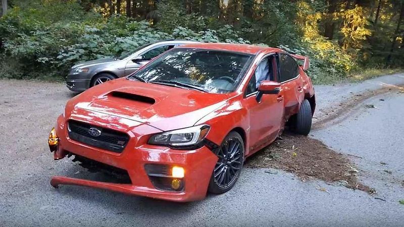Takto vypadalo nové Subaru WRX STi po nehodě.