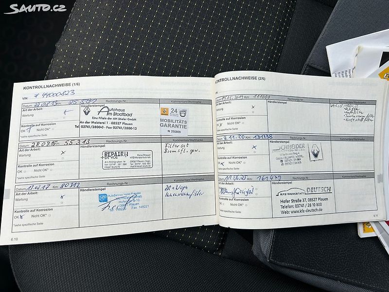 Renault Scénic (2010) 1.5 DCi 78 KW servisni kniha - fotka 28 z 29