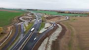 Nové křížení MÚK Křelov na dokončovaném západním obchvatu Olomouce (D35 Křelov–Slavonín)
