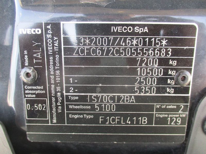 Iveco Daily 72C18, HC, 15 palet - fotka 27 z 35