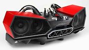 Domácí audio soustava v designu Lamborghini. Výkon 800 W, tlačítko on/off má tvar právě jako v italském supersportu a koncovky výfuku zajišťují pořádné basy. Na výběr ve čtyřech barvách za v přepočtu 680 tisíc korun.