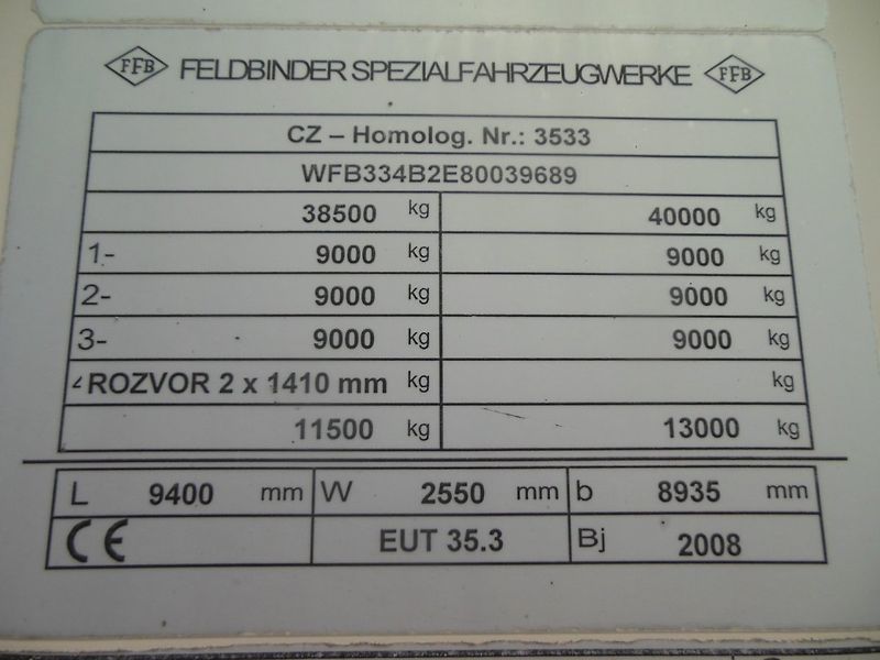 Feldbinder EUT 35.3, BPW, 2 komory, 35m3, - fotka 31 z 32