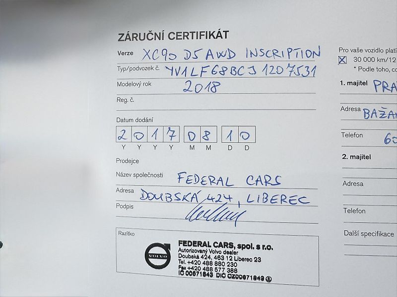 Volvo XC90 D5 AWD VENT // REZERVACE - fotka 55 z 58