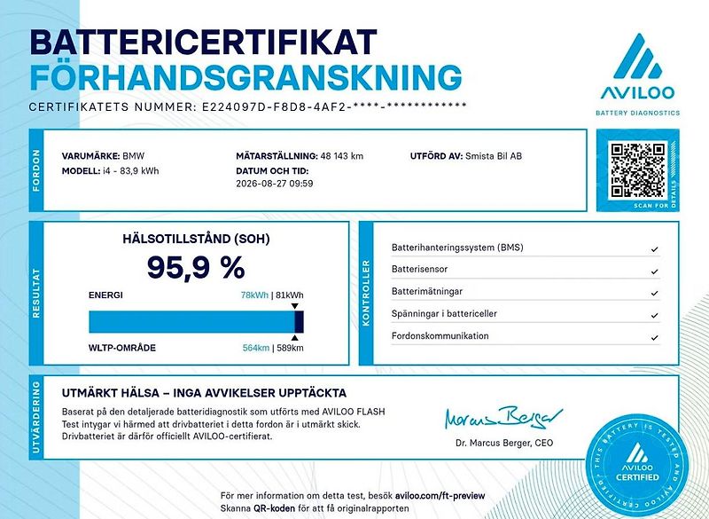 BMW i4 M50 xDrive GC SoH 95% 360k Taž - fotka 2 z 26