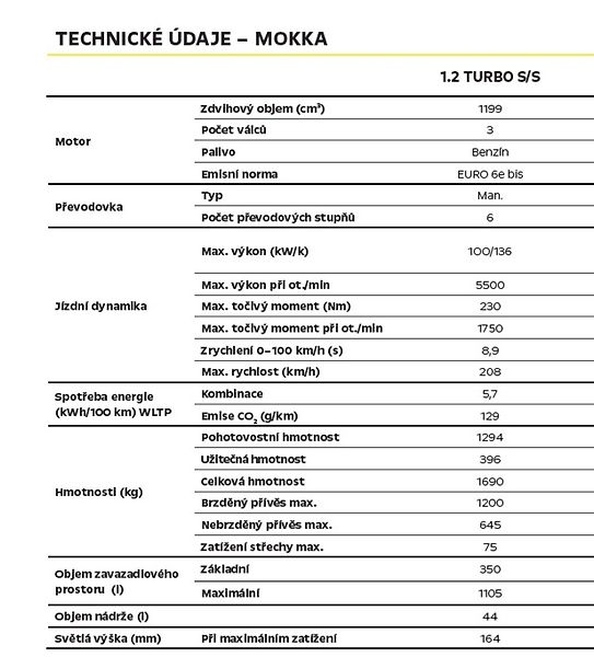 Opel Mokka GS 1.2 TURBO 130k EAT8 automat - fotka 14 z 16