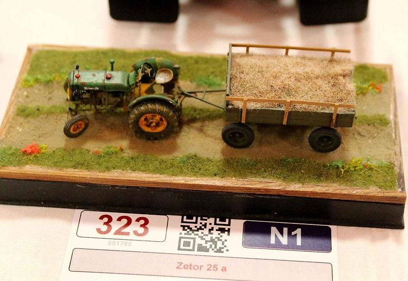 Vítězný model kategorie závodních vozů seniorů, Bugatti Type 35B Přemysla Bartoše. Se skutečným vozem si Eliška Junková dojela pro 5. místo při závodě Targa Florio 1928.