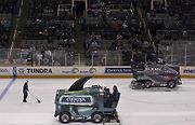 Dva stroje Zamboni klubu NHL San José Sharks.