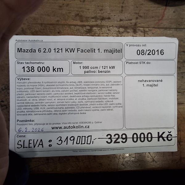 Mazda 6 2.0 121 KW Facelit 1. majitel - fotka 46 z 46