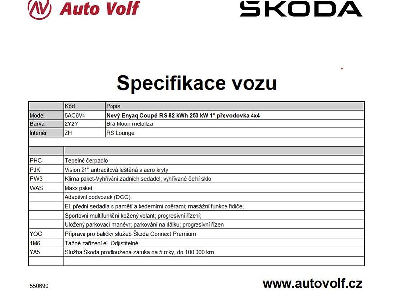 Škoda Enyaq Coupé RS 82kWh 250kW - fotka 2 z 12