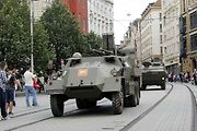 Historická kolona vozidel projela v sobotu odpoledne brněnským náměstím Svobody.