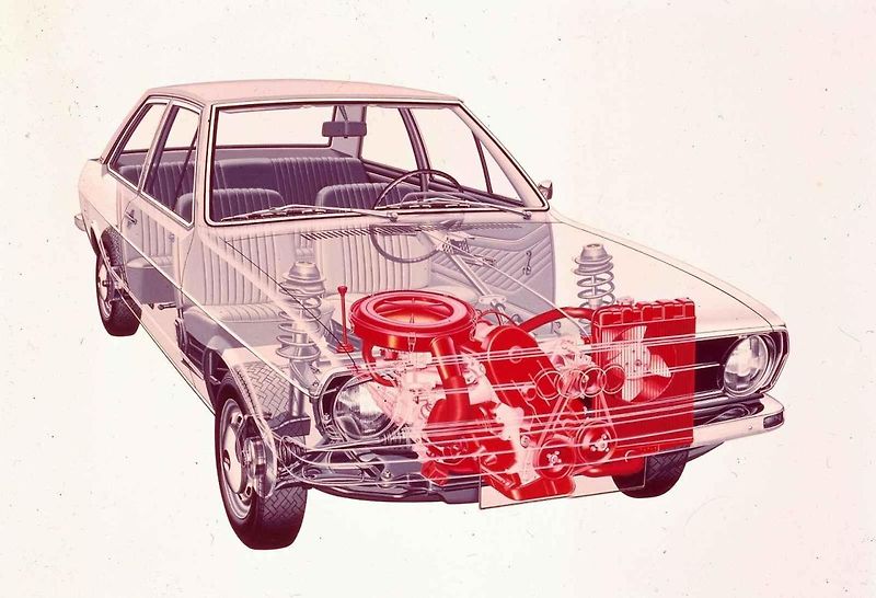 Audi 80 na dobové reklamní fotografii