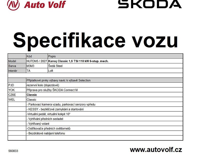 Škoda Karoq Classic 1,5TSI 110kW - fotka 2 z 11