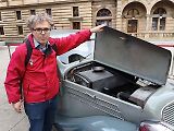 Automobil Z-5 Express ze sbírek Národního technického muzea, jímž jezdil nacisty popravený protektorátní premiér generál Alois Eliáš.