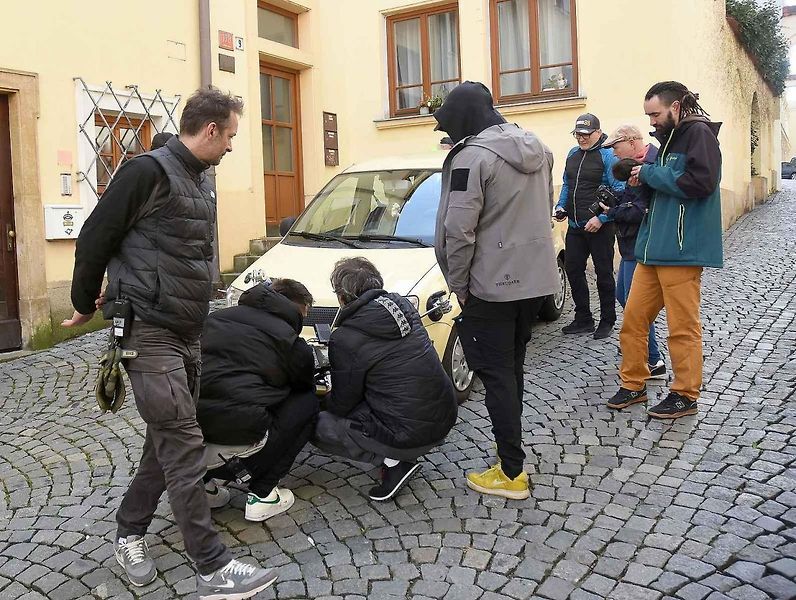 Z natáčení komedie Když se zhasne v Olomouci