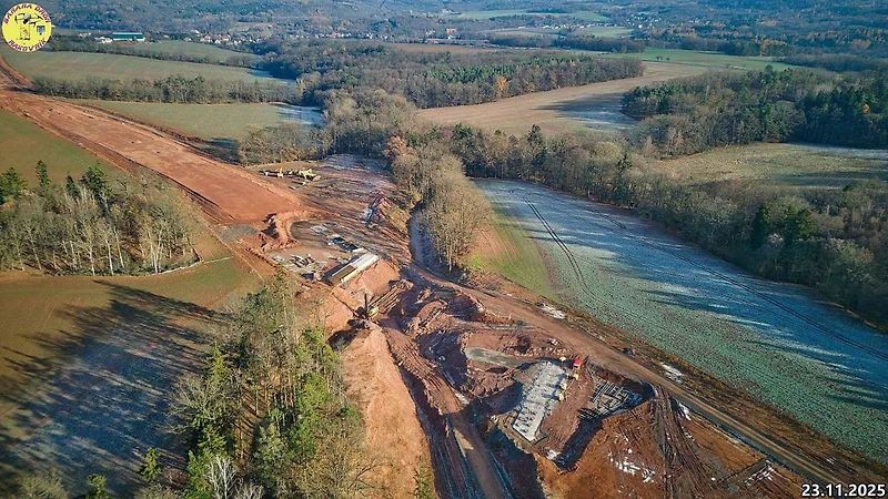 Staveniště dálnice D6 úseku Petrohrad - Lubenec. Foto: Jan Banán Svoboda