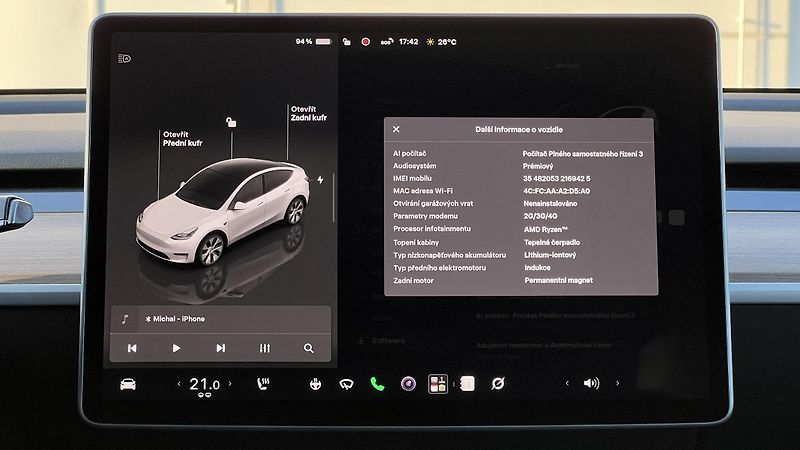 Tesla Model Y Long Range AWD 94% SOH Záruka - fotka 13 z 22