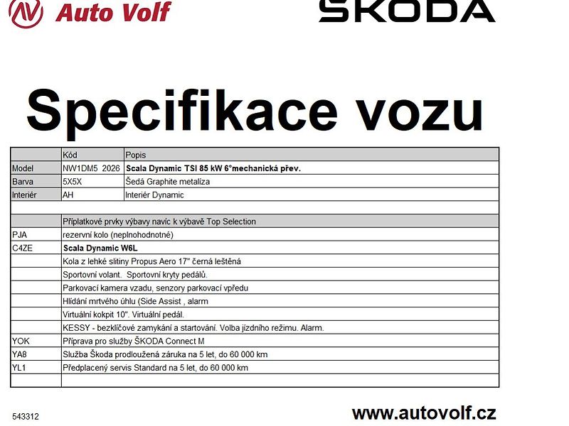 Škoda Scala Dynamic 1,0TSI 85kW - fotka 2 z 30