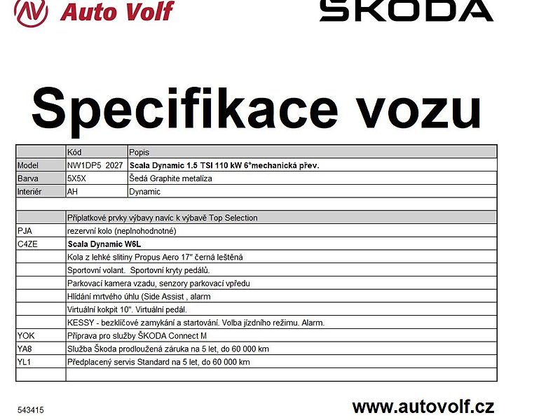 Škoda Scala Dynamic 1,5TSI 110kW - fotka 2 z 12
