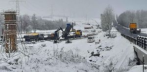 Stavba dálnice D6 na hranici Ústeckého a Karlovarského kraje.