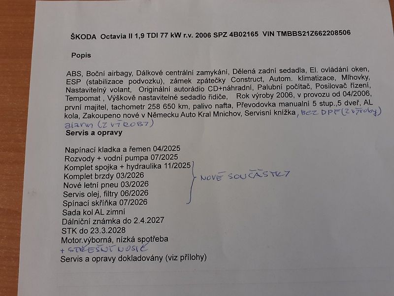 Škoda Octavia (2006) 1.9 TDi  1.MAJ.ČR - fotka 41 z 47