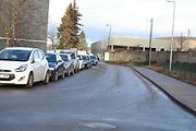 Výstavba prostor u brněnské ulice Markéty Kuncové, kde bude v budoucnu druhý Tesla store v České republice.