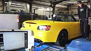 Honda S2000 na válcovém dynamometru.