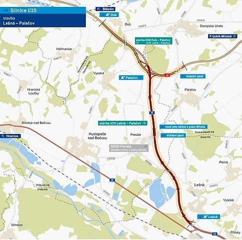 Silnice I/35, úsek Lešná - Palačov, zdroj: se svolením ŘSD